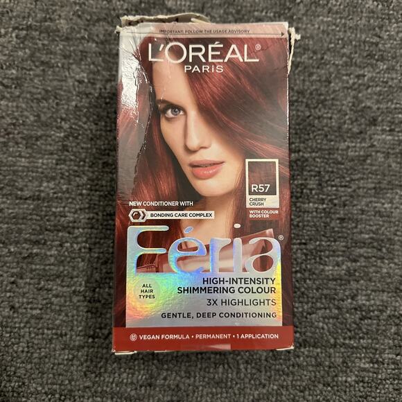 L'Oréal R57 Unisex Feria Power Permanent Hair Color - Cherry Crush Red - Picture 1 of 4